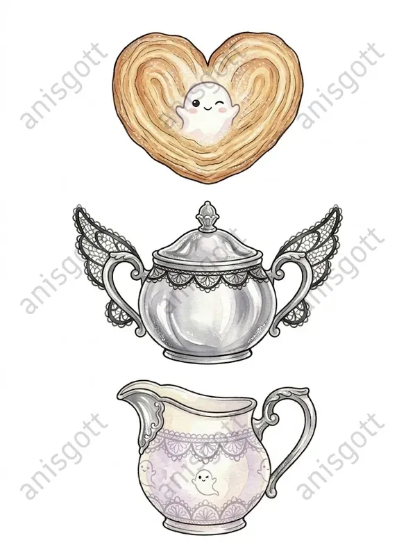 Ghostly Parisian Patisserie Clipart