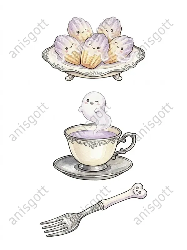 Ghostly Parisian Patisserie Clipart