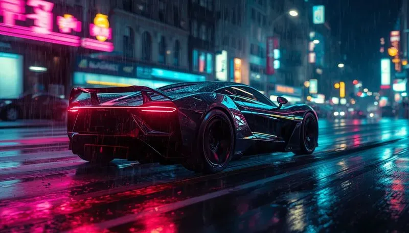 Futuristic Cyberpunk Luxury Sports Cars