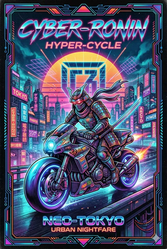 80s Mecha Synthwave Posters