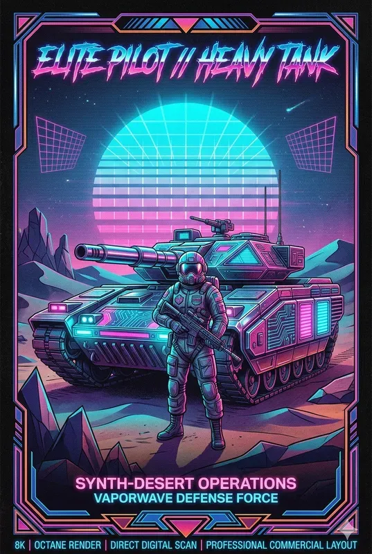 80s Mecha Synthwave Posters