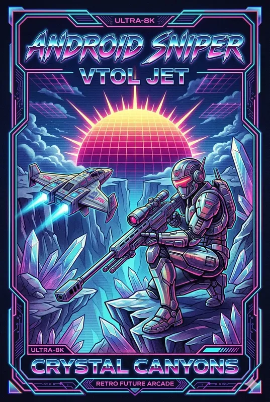 80s Mecha Synthwave Posters