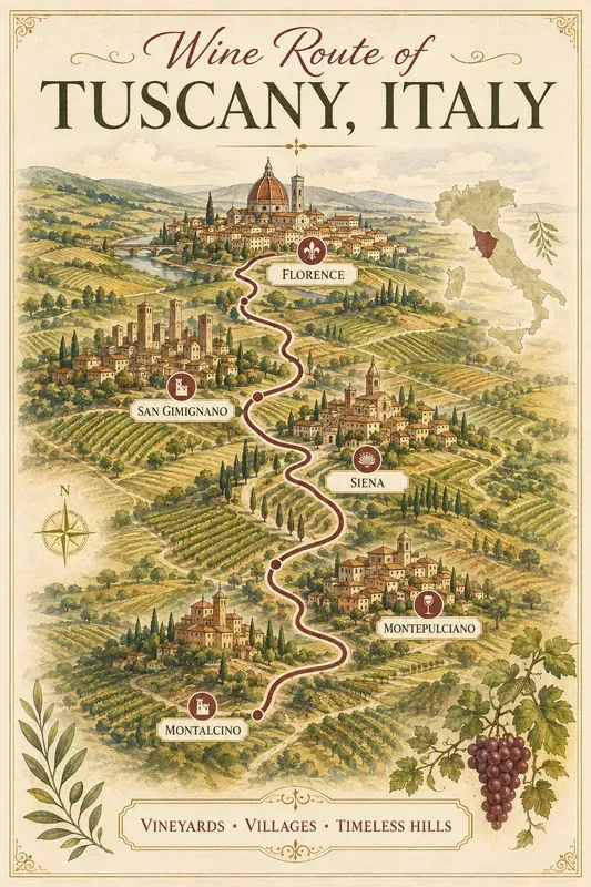 Vintage Wine Route Travel Posters
