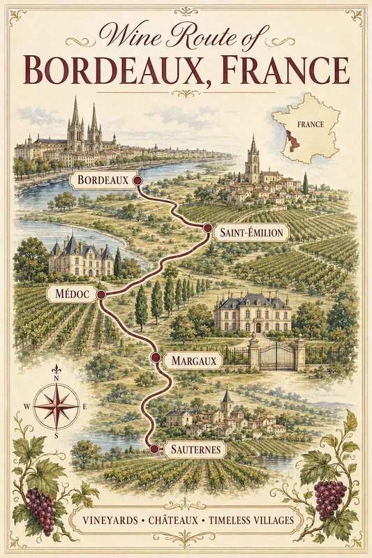Vintage Wine Route Travel Posters