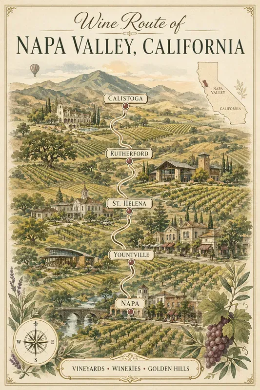 Vintage Wine Route Travel Posters