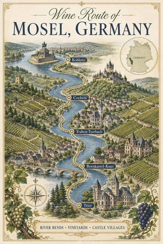 Vintage Wine Route Travel Posters