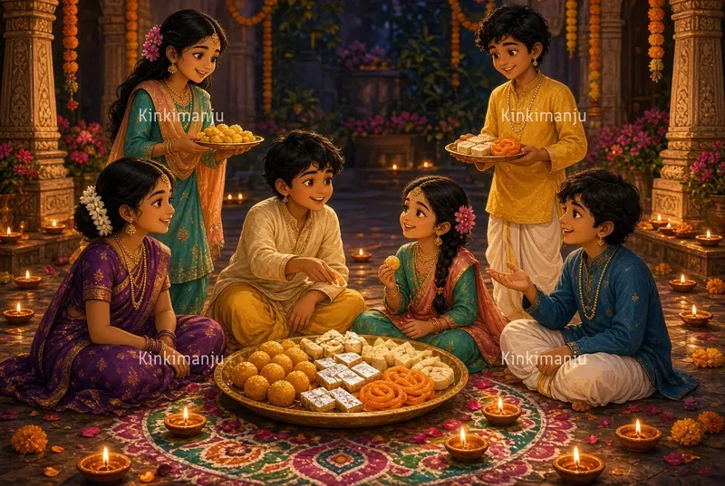 Diwali Family Celebrations Indian Anime