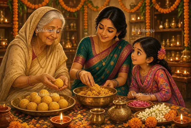 Diwali Family Celebrations Indian Anime