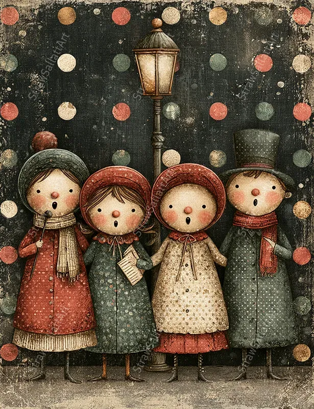 Stylized Christmas Postcard Junk Journals