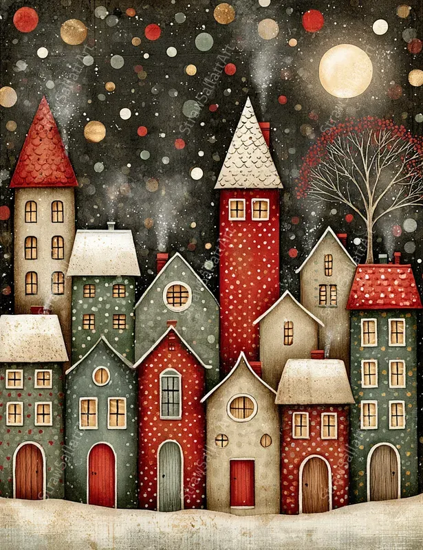 Stylized Christmas Postcard Junk Journals