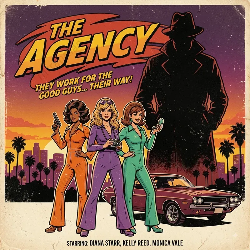 70s Retro Action Poster Trio Generator