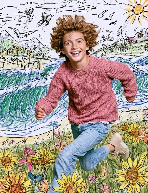 Summer Kids Doodle Collage Posters
