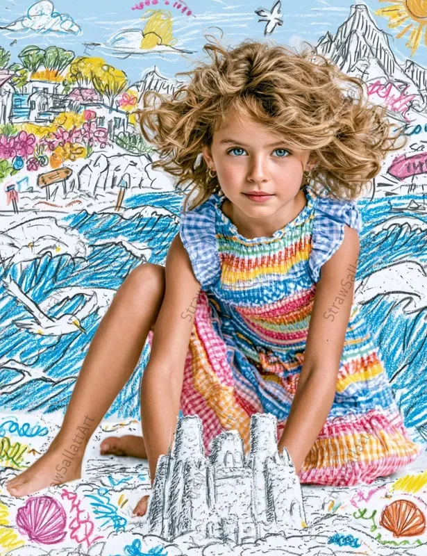 Summer Kids Doodle Collage Posters