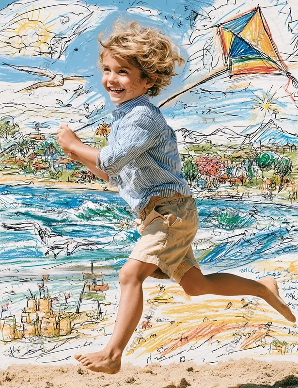 Summer Kids Doodle Collage Posters