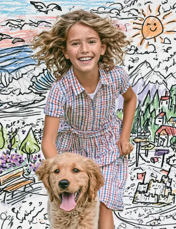 Summer Kids Doodle Collage Posters
