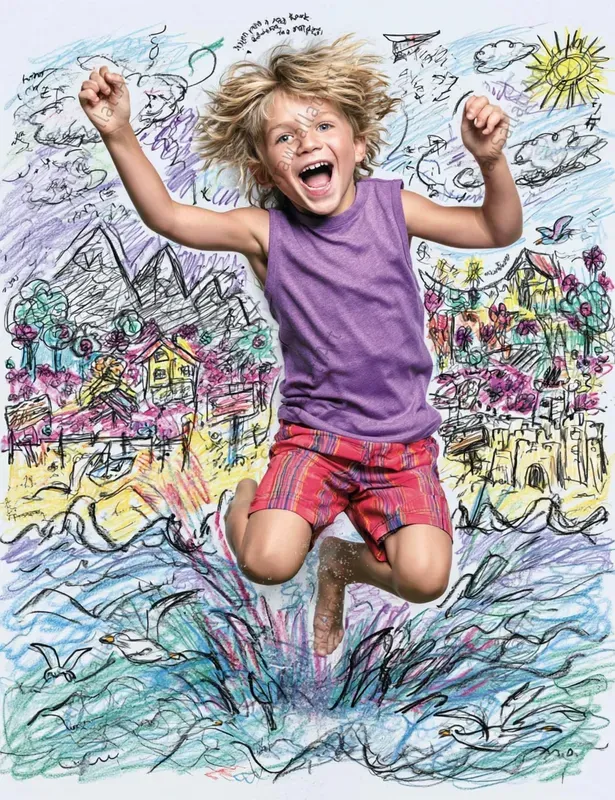 Summer Kids Doodle Collage Posters