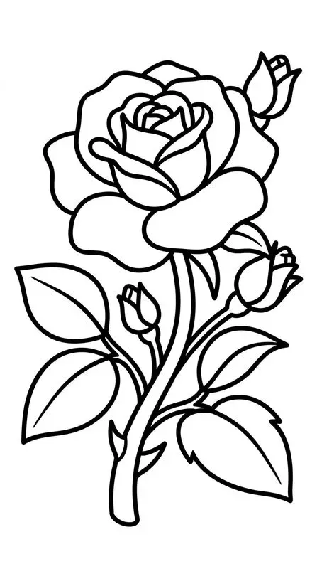Bold Easy Flower Coloring Pages KDP