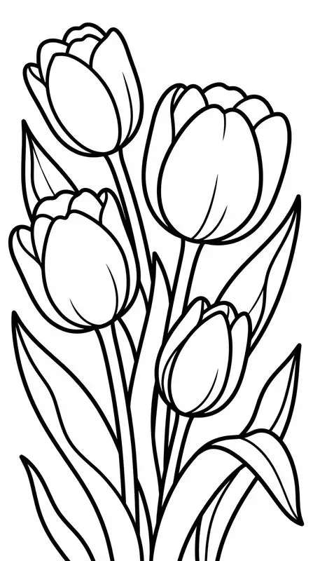 Bold Easy Flower Coloring Pages KDP