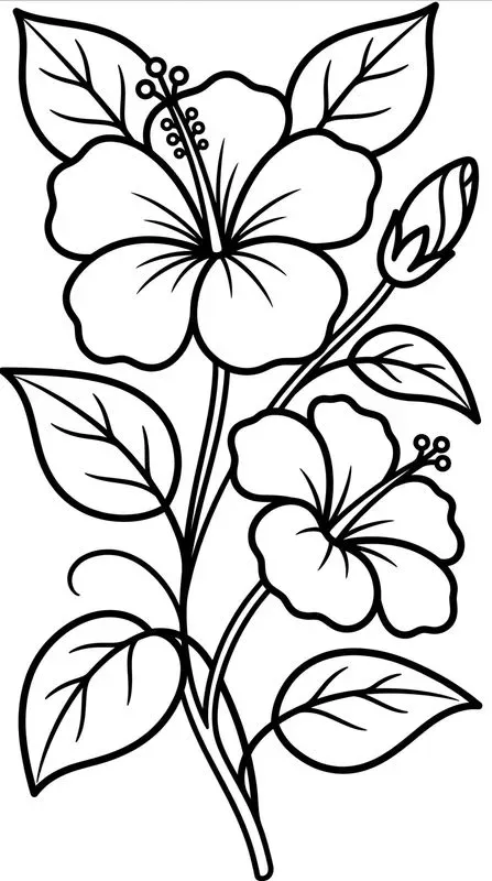 Bold Easy Flower Coloring Pages KDP