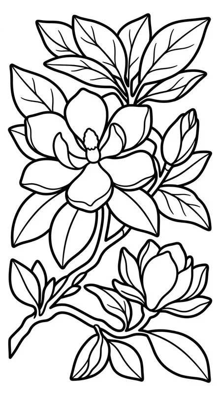 Bold Easy Flower Coloring Pages KDP