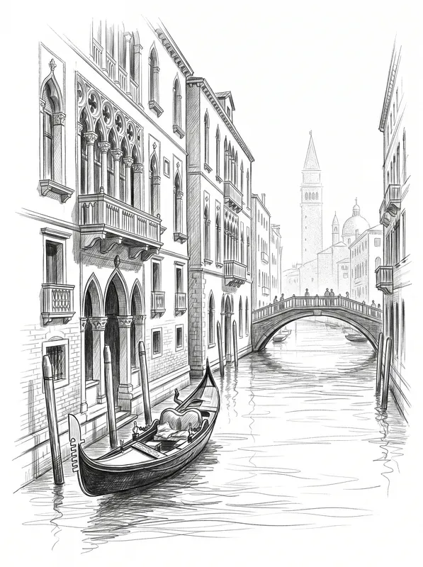 Famous Landmark And City Pencil Sketches