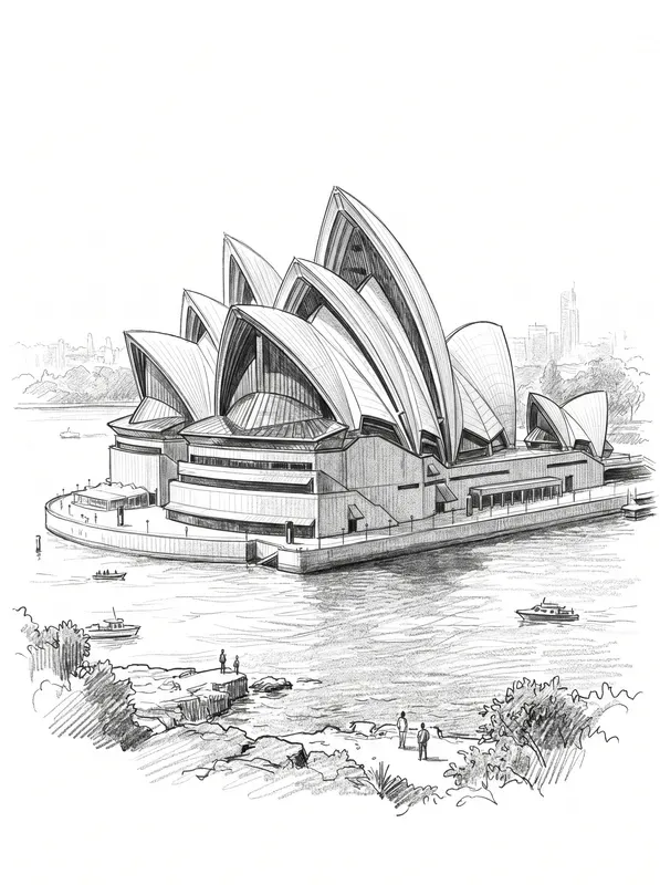 Famous Landmark And City Pencil Sketches
