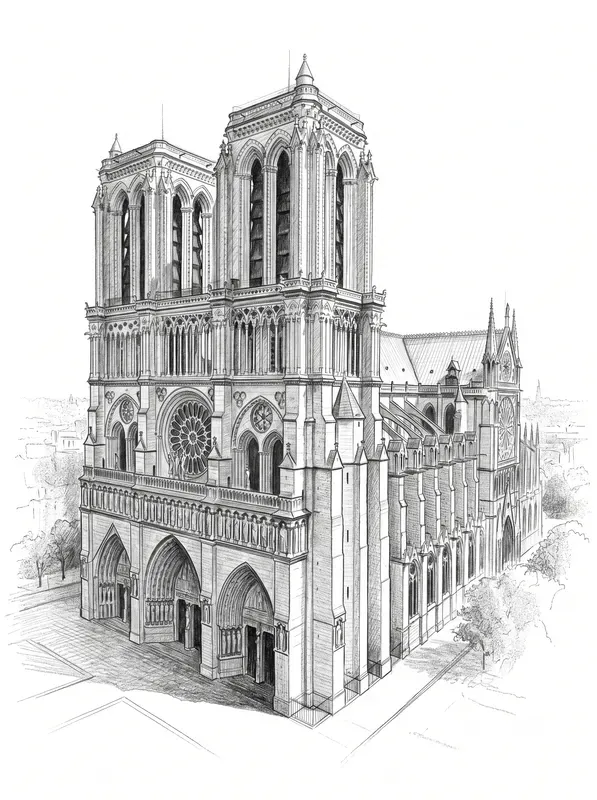 Famous Landmark And City Pencil Sketches
