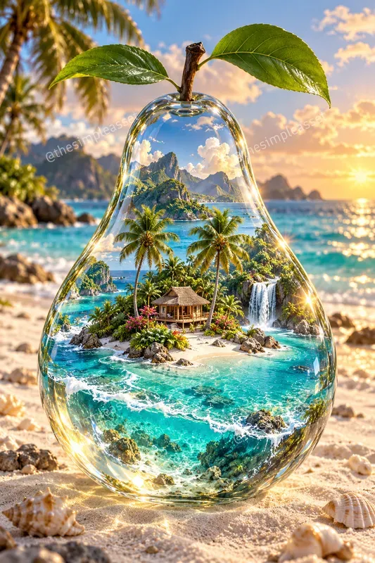 Magical Glass Pear Fantasy Art