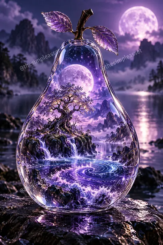 Magical Glass Pear Fantasy Art