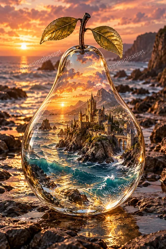 Magical Glass Pear Fantasy Art