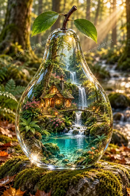 Magical Glass Pear Fantasy Art