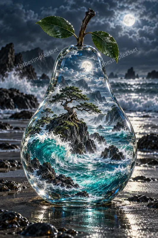 Magical Glass Pear Fantasy Art
