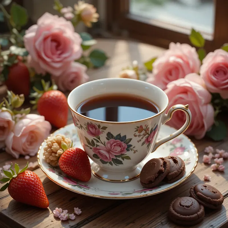 Vintage Sweets Floral Caf Aesthetics
