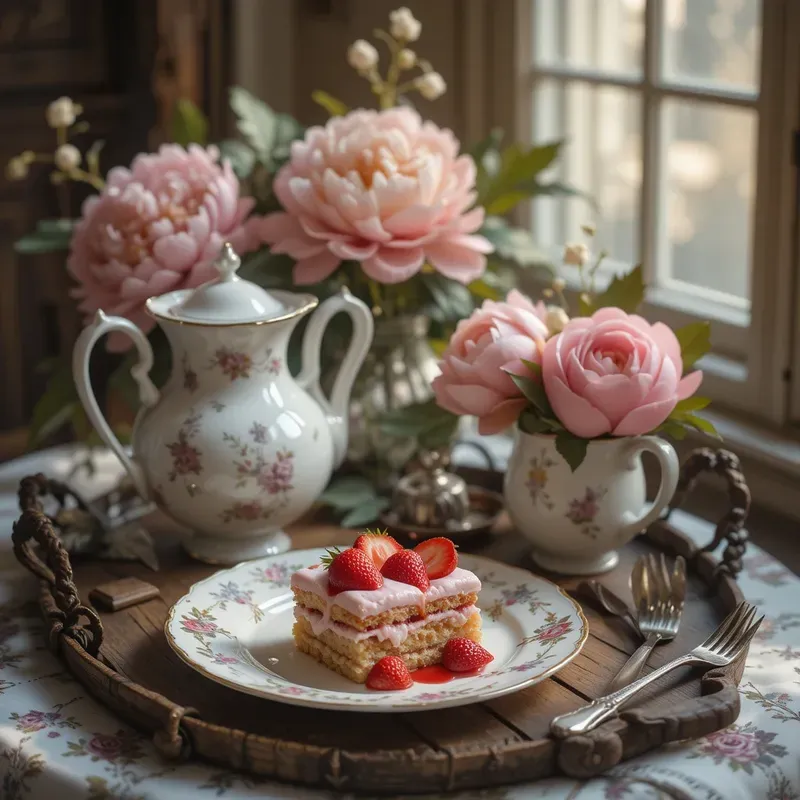 Vintage Sweets Floral Caf Aesthetics