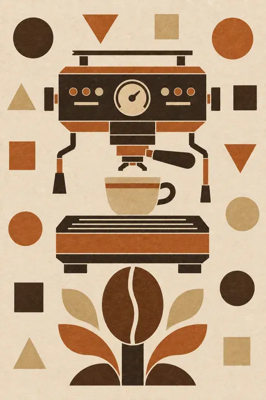Midcentury Geometric Folk Art Posters