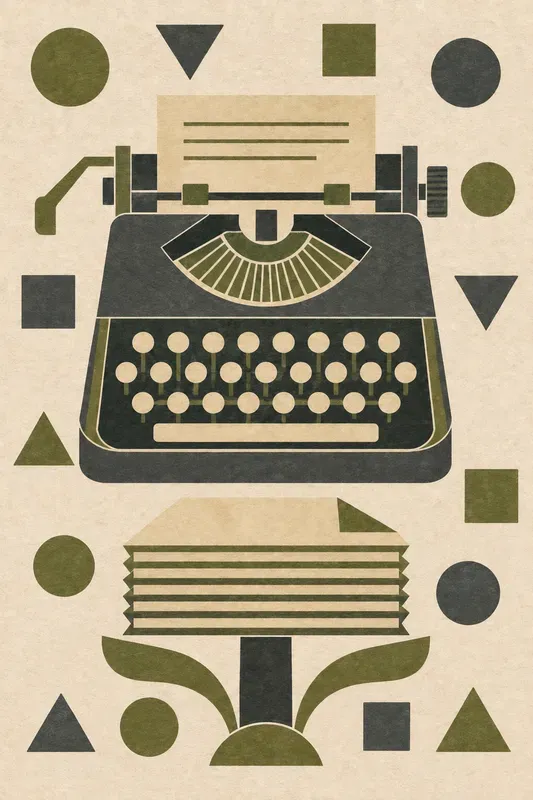 Midcentury Geometric Folk Art Posters