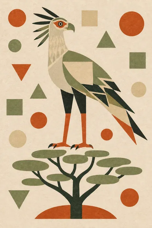 Midcentury Geometric Folk Art Posters