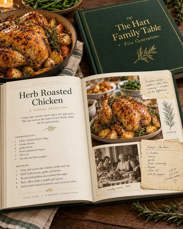 Personalized Family Recipe Heirloom Books