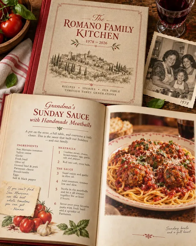 Personalized Family Recipe Heirloom Books