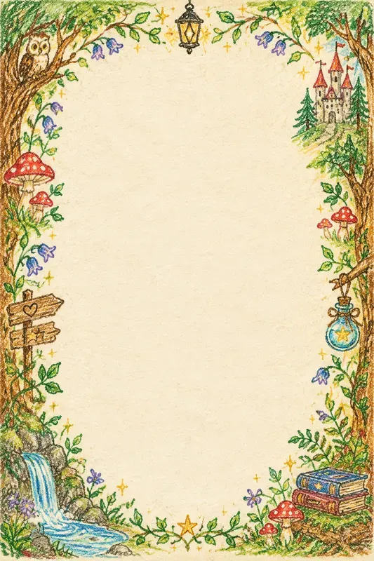 Crayon Fairy Tale Journal Borders