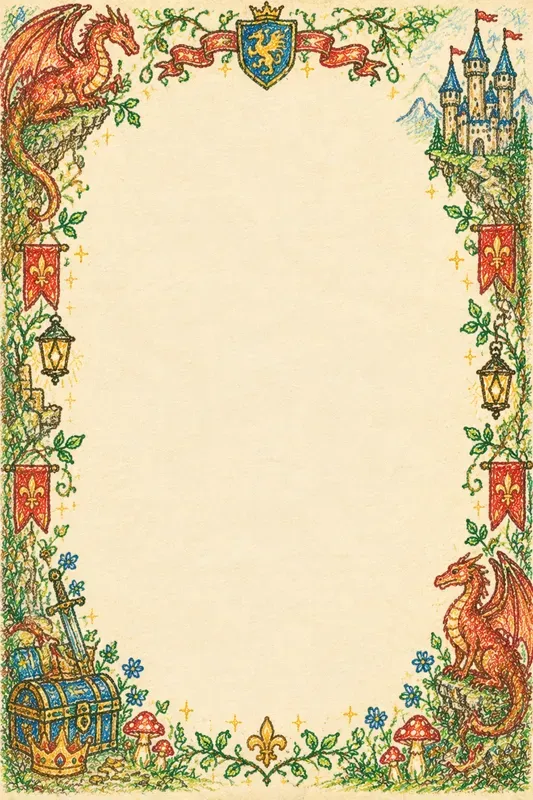 Crayon Fairy Tale Journal Borders