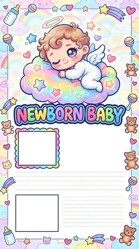 Y2k Kawaii Baby Memory Book Pages