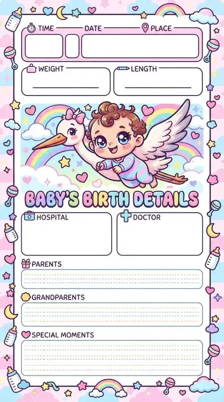 Y2k Kawaii Baby Memory Book Pages