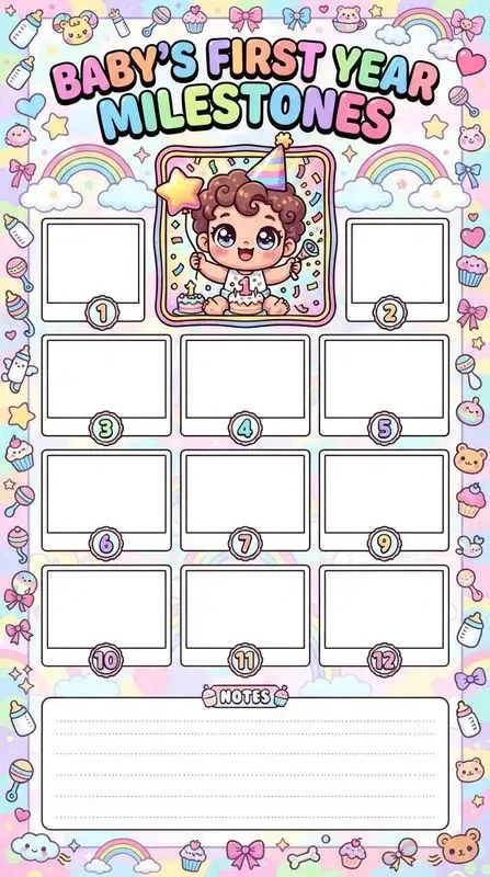 Y2k Kawaii Baby Memory Book Pages