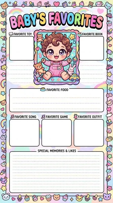 Y2k Kawaii Baby Memory Book Pages
