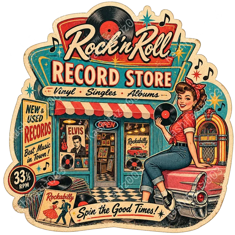 1950s Retro Advertisement Stickers