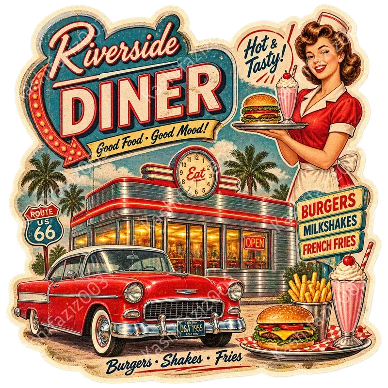 1950s Retro Advertisement Stickers