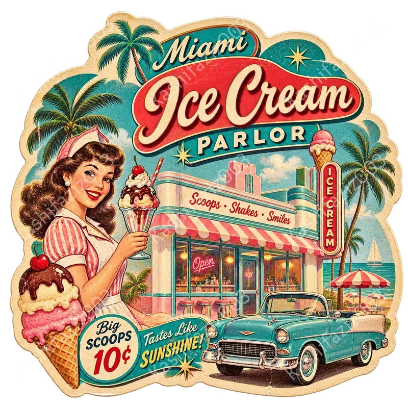 1950s Retro Advertisement Stickers