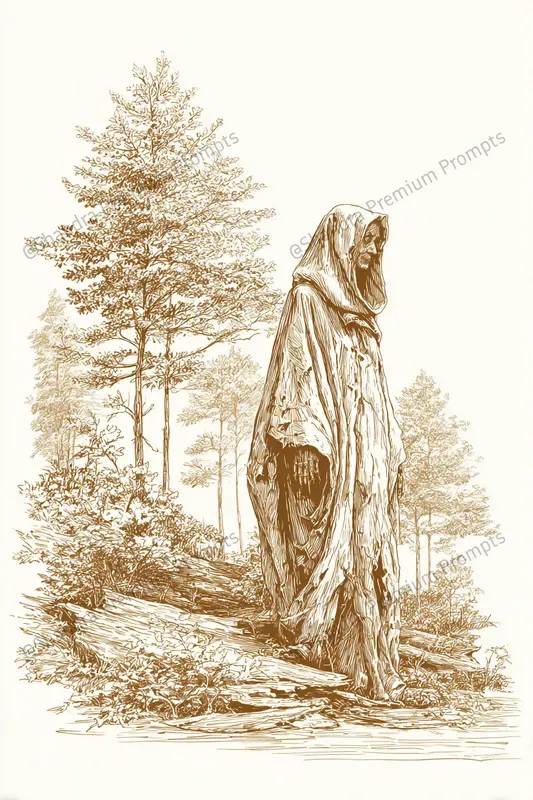Vintage Sepia Line Drawings
