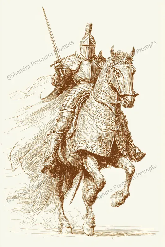 Vintage Sepia Line Drawings